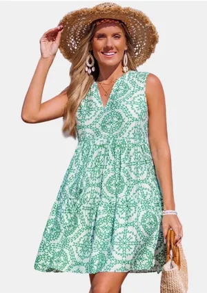 Cupshe Coastal Calm Ornate Mini Dress NWT thumbnail 1