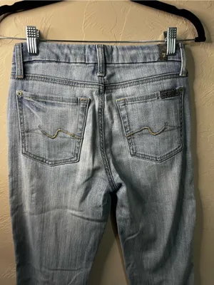 7 For All Mankind Kimmie Bootcut Light Wash Stretch Cowgirl Western Denim Jeans thumbnail 8
