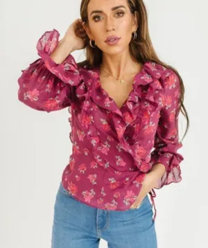 Free People Amanda‎ Ruffle Long Sleeve Top NWT thumbnail 1