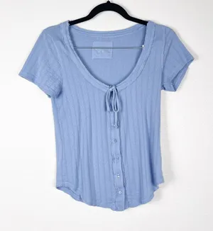 Aerie Women's Scoop Neck Short Sleeve Teeshirt Blue Sz M NWT thumbnail 1