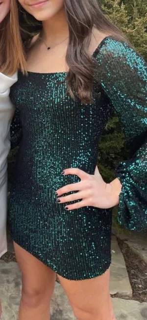 Lucy in the Sky Green Sequin Dress thumbnail 2