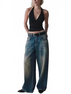 UO Silence + Noise Club Classic Cropped Halter Top Urban Outfitters NWT Black XL thumbnail 4