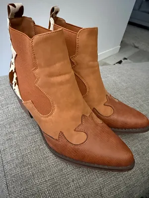 Buckle Pierre Dumas Wilder Ankle Boot Brown Cowhide Accent Western Boots Size 7 thumbnail 7