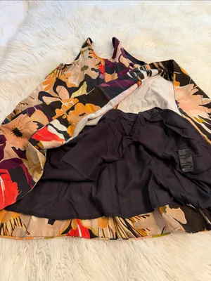 Maeve Multicolor Floral-Print Dress with Black Lining size XS length 34” bust 32 thumbnail 9