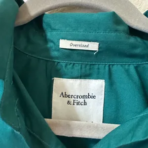 Abercrombie & Fitch Oversized Green Button Down Shirt Women S thumbnail 4