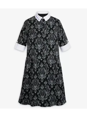 NWT Disney The Haunted Mansion Wallpaper Glow in the Dark Shirt Dress S thumbnail 5