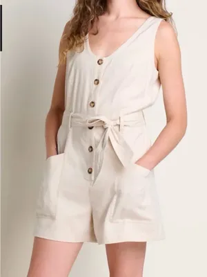 Toad&Co Cream hemp Sleeveless Button thumbnail 1