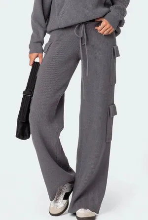 Edikted wynette knit cargo pants size xs thumbnail 1