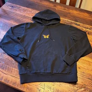 Ladies Small Black Hoodie with Butterfly Patch thumbnail 1