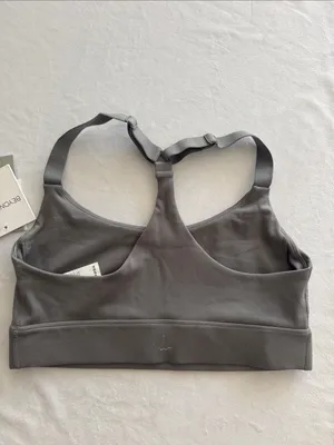 Beyond Yoga Charcoal Racerback Sports Bra with Adjustable Straps thumbnail 3