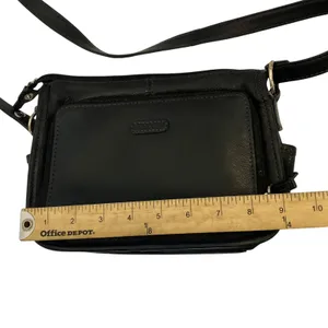 Vintage Fossil Black Leather Shoulder Bag thumbnail 9