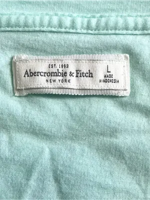 ABERCROMBIE & FITCH Mint Green Short Sleeve Shirt Large thumbnail 3