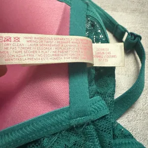 Victoria's Secret‎ PINK Green Lace Bralette Lightly Lined Stretch Size M EUC thumbnail 7