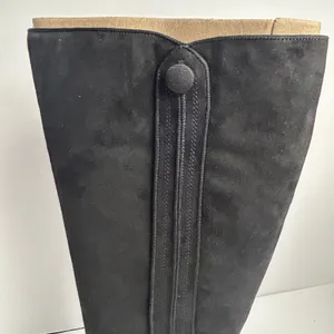 Clarks Tamryn Leaf Black Suede Knee High Block Heel Boots 9M thumbnail 5