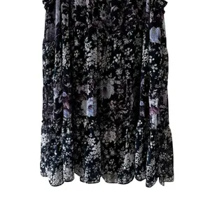 Urban Outfitters Kimchi Blue Babydoll Navy Floral Tiered Mini Lined SZ L #2423 thumbnail 4