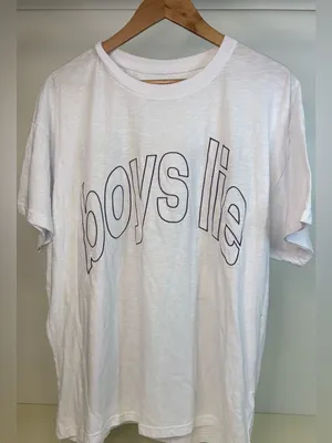 Boys Lie White T‑Shirt with Green and Pink Graphic thumbnail 2