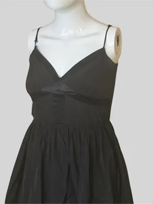 Calvin Klein Black Midi Fit-and-Flare Dress with Spaghetti Straps thumbnail 2