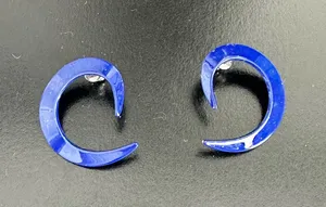 Blue Crescent Moon Earrings thumbnail 1