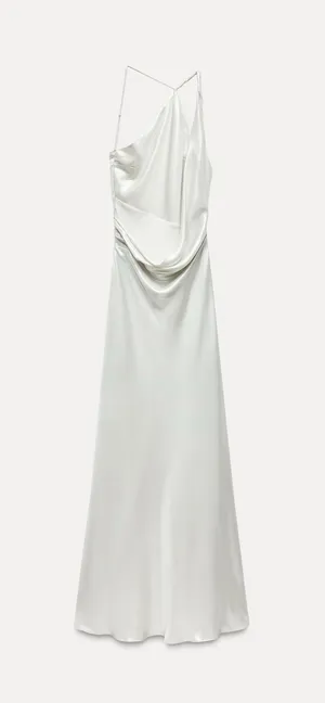 Zara Long Asymmetric Foil Dress thumbnail 2