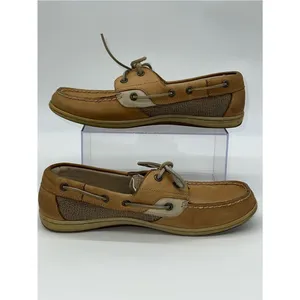 Sperry Women Tan/Beige Boat/Deck/Top Siders Shoes Loafers w/Leather Laces-Size 9 thumbnail 2