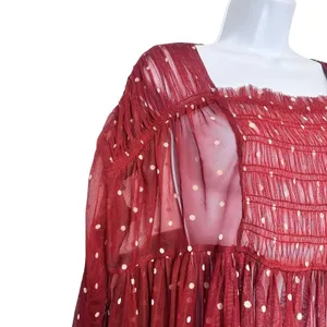Free People Saya polka dot Sheer Mesh Tulle Baby doll Dress Size S thumbnail 9