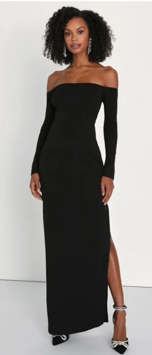 Lulus Black Dress Maxi thumbnail 1