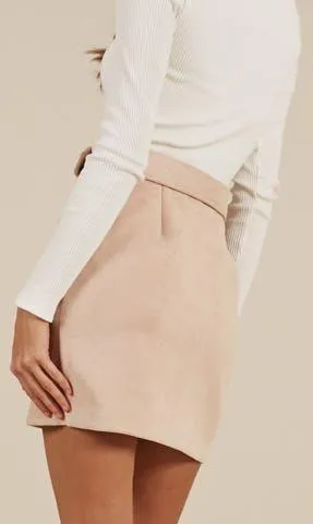Nude Suede Skirt thumbnail 2