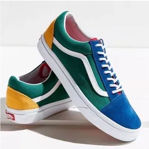 Vans Blue and Green Skate Sneakers with Suede Canvas thumbnail 1