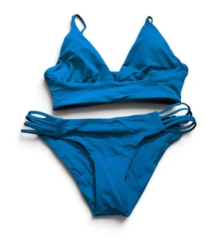 NWOT L*Space Olivia Low Down bikini set teal extra small thumbnail 1
