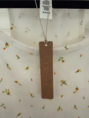 NWT Skims Cotton Rib Cami Marigold Rosebud Print White Crop Size Small thumbnail 6