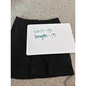 Free People Black Denim Mini Skirt High Waisted Seamed Back Zip Size 4 thumbnail 4
