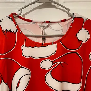 Meaneor Santa Hats Festive Holiday Long Sleeve Christmas Dress in Red/White NWT thumbnail 9