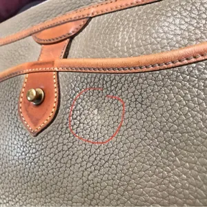 Dooney & Bourke Vintage Essex saddlebag‎ taupe & cognac AWL pebble crossbody bag thumbnail 15