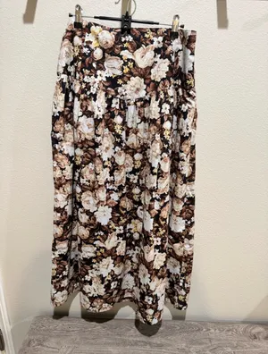 Abercrombie & Fitch Brown Floral Tube Top and Midi Skirt Set thumbnail 7