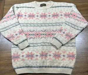 Eddie Bauer Vintage Fair Isle Nordic Floral Country Sweater Granny Wool Size M thumbnail 1
