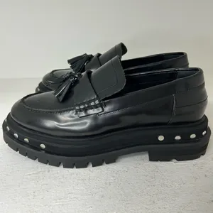Free People Black Leather Loafers thumbnail 4
