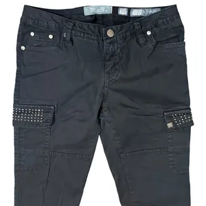 Miss Me Black Rhinestone Low Rise Skinny Cargo CP12468 Pants Jeans size 30 thumbnail 10