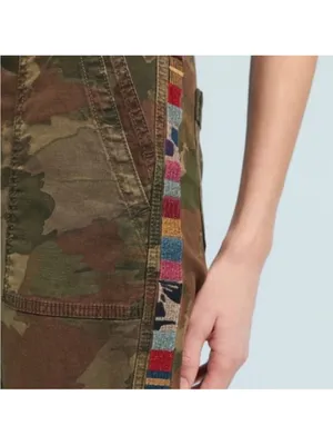 Anthropologie the wanderer Women’s Camo Utility Jeans with Multicolor Side Trim thumbnail 2