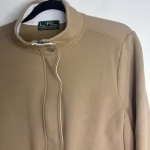 Lauren Active Ralph‎ Lauren Women's Jacket Full Zip Mock Neck Tan M thumbnail 3