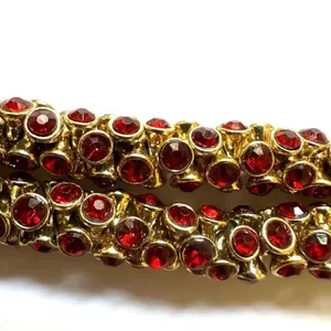 Red and gold tone round magnetic bracelet thumbnail 5