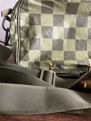 A Waterproof ALOHA Collection Le Tour Army Green Checkered crossbody bag thumbnail 3