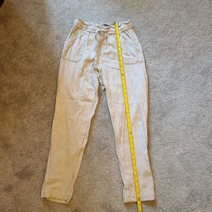 Rewash Women's Size Small Linen Blend Ankle Pant Paperbag Waist thumbnail 8