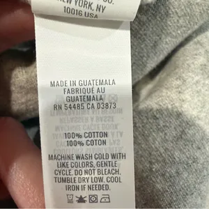 Aerie Cotton Prep Rugby Oversized Polo Long Sleeve Shirt Women’s XS Gray/White thumbnail 6