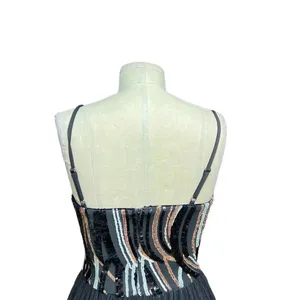Dress The‎ Population Block Print Tiered Sequin Tulle Dress Size Small thumbnail 7