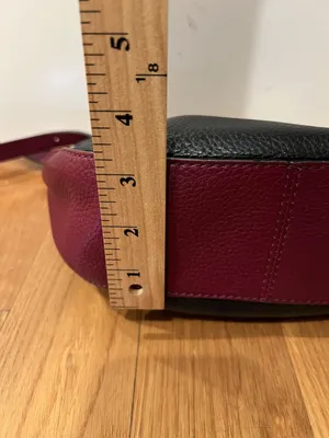 Kate Spade Crossbody Bag Womens Medium Colorblock Black Burgundy White Leather thumbnail 8