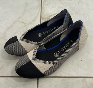 Rothy's White Buffalo Plaid The Flat Slip On Shoes Size 7.5 US thumbnail 1