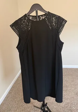 Zara Black Lace Shoulder Mini‎ Dress thumbnail 1
