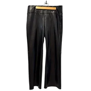 Vince Camuto Faux Leather Metallic Flared Leg‎ Pull On Pants Black Size Large thumbnail 2
