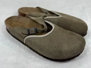 Birkenstock Mantova Suede Mary Jane Clogs Taupe 42 L11 M9 Narrow READ‎ thumbnail 1