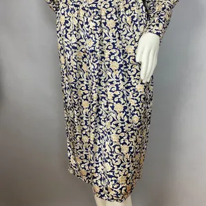 Vintage Dress 80s Long Sleeve Pencil Officecore Puff Sleeves Floral High‎ Neck thumbnail 4